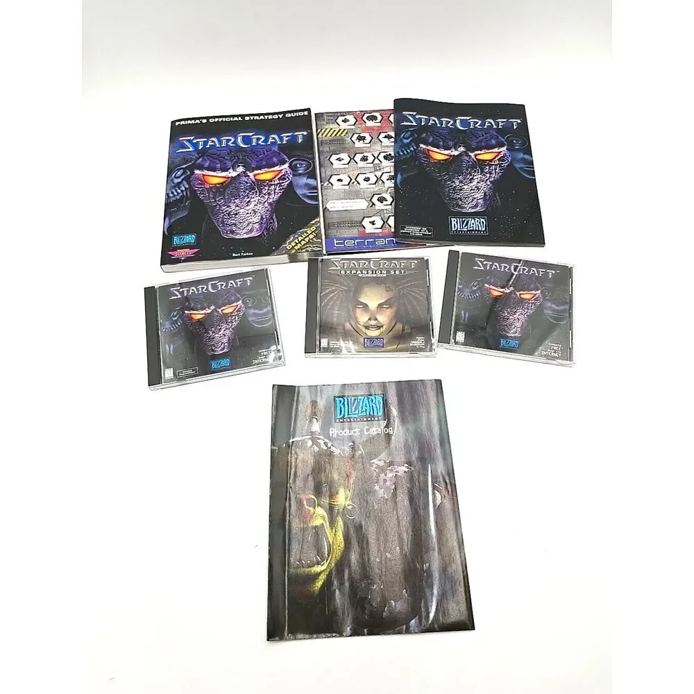 StarCraft Battle Chest PC Game Vintage Blizzard‎ W/GUIDES